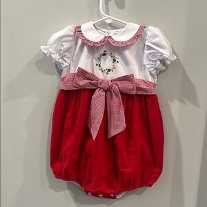 Vibrant Red Jumpsuit with White Accents